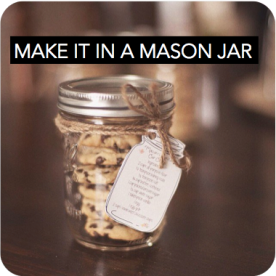 Everything tastes better in a mason jar. Cocktails, nuts, dessert, you name it, put it in a mason jar and your party has just suddenly become cool.
